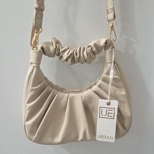 Urban Expressions Cream Gathered Crossbody Bag